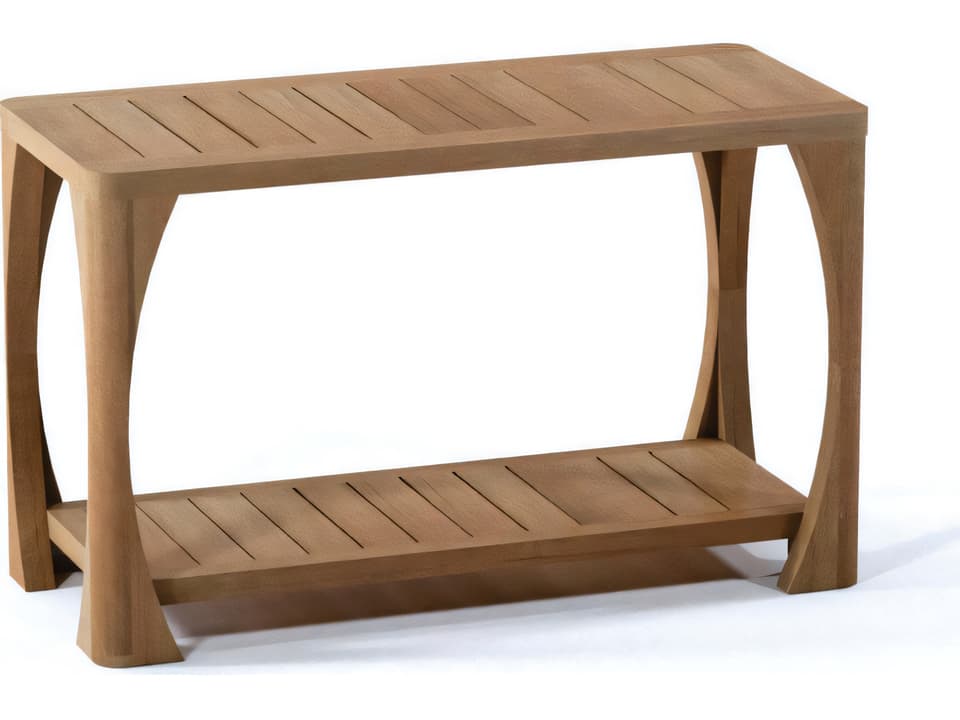 Athena 30-Inch Teak Bench with Shelf in Natural