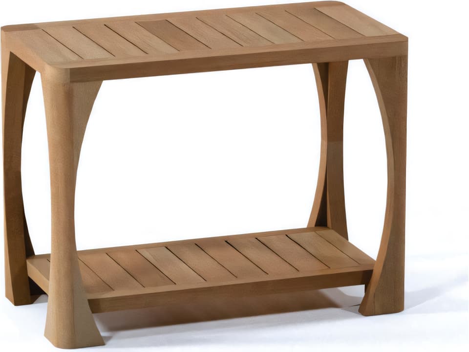Athena 24-Inch Teak Shower Bench with Shelf in Natural