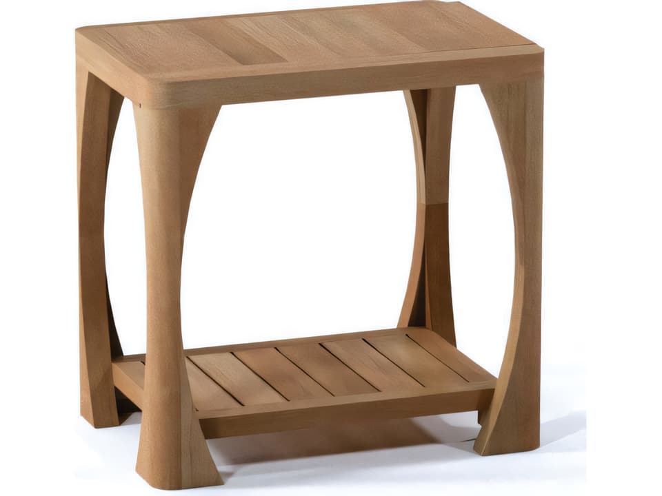 Athena Teak Shower Bench with Shelf Small