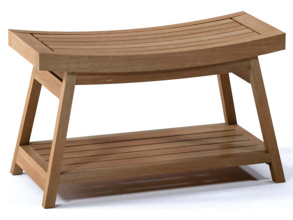 Barcelona Large Teak Shower Bench with Shelf