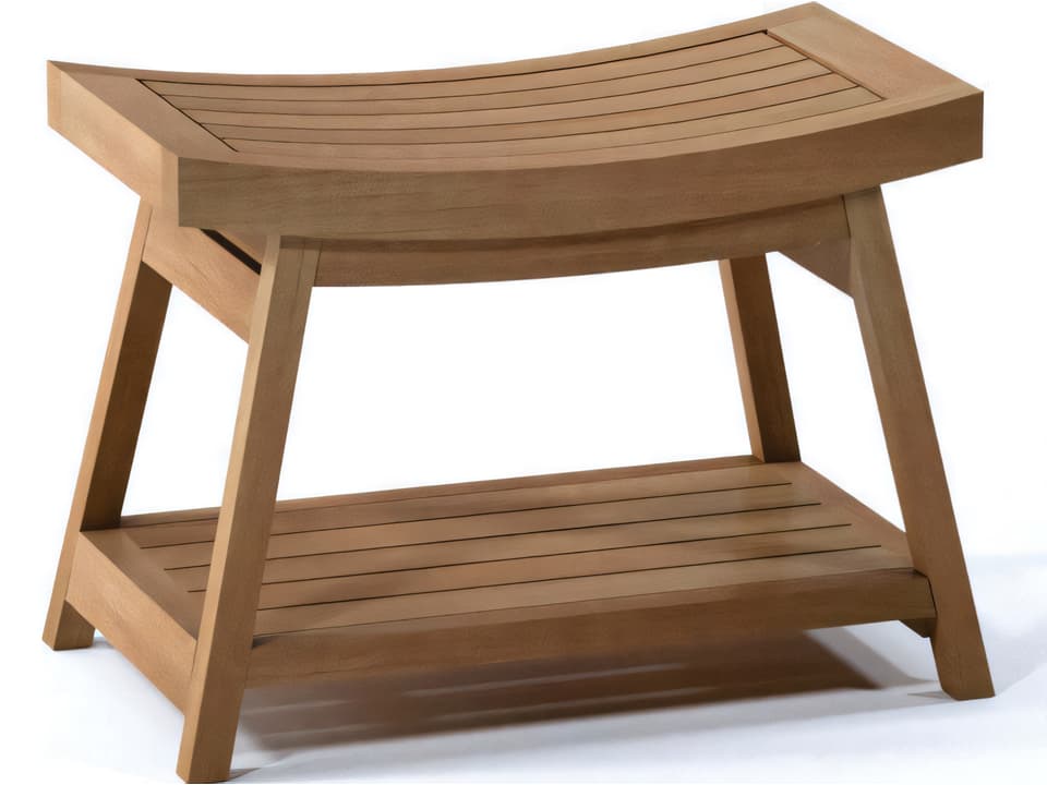 Barcelona Teak Shower Bench with Shelf