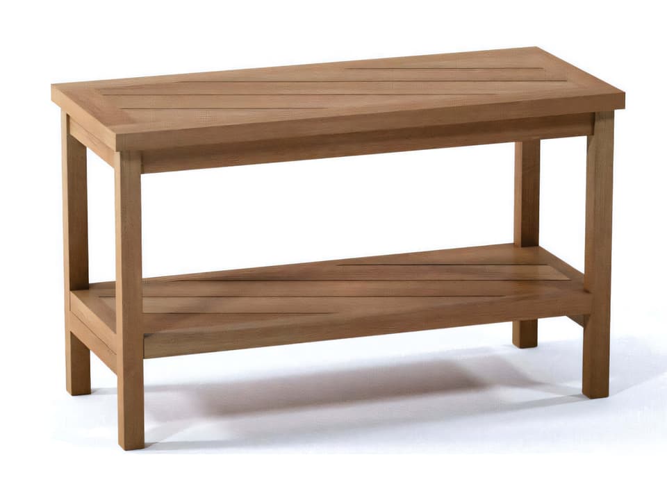 Berlin Teak Shower Bench with Shelf Large