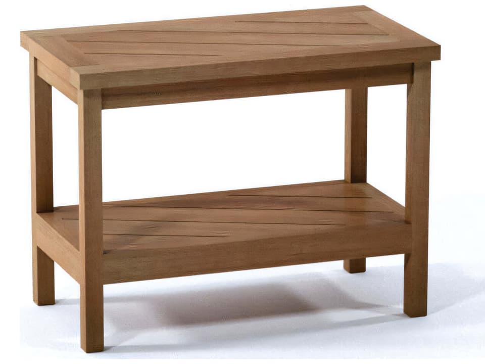 Berlin 24 Inch Teak Shower Bench with Shelf