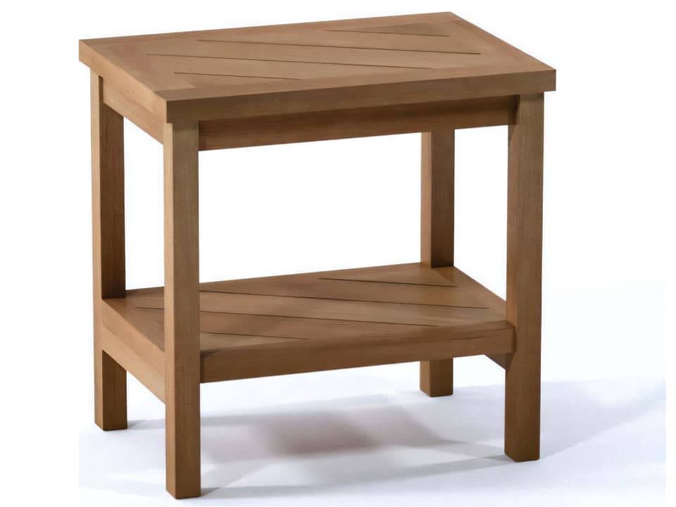 Berlin Teak Shower Bench with Shelf Small