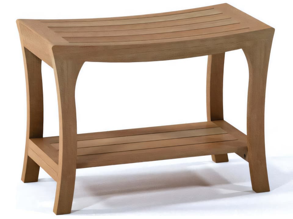 Brisbane Teak Shower Bench with Shelf Medium