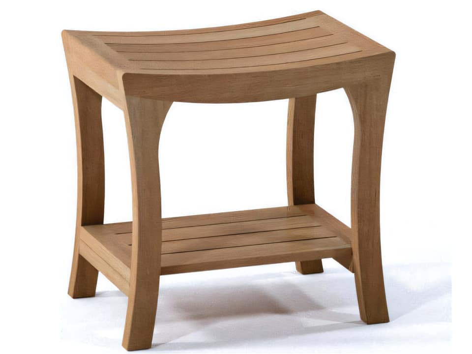 Brisbane Teak Shower Bench Small with Shelf