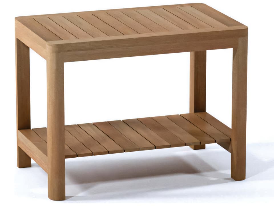 Dublin Large Teak Shower Bench with Shelf