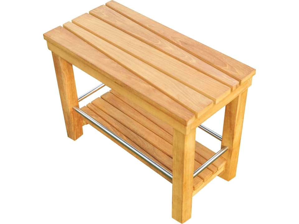Fremantle Medium Teak Shower Bench with Shelf