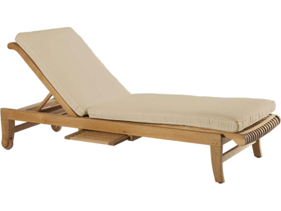 Giva Multi Position Teak Chaise Lounger with Slide Out Tray
