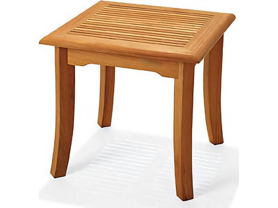 Giva 21 Inch Square Teak Side Table Stool