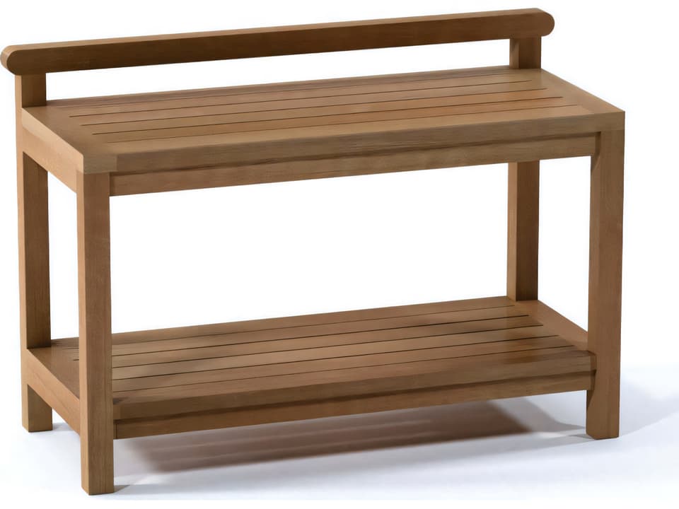 Hamburg Large Teak Shower Bench with Shelf