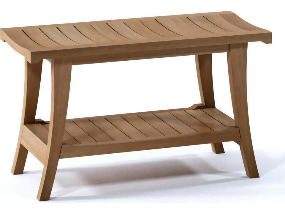 Istambul Teak Shower Bench with Shelf Large