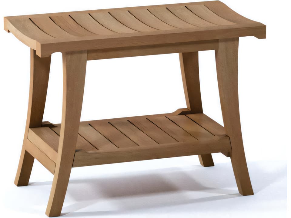 Istambul Teak Shower Bench with Shelf Medium