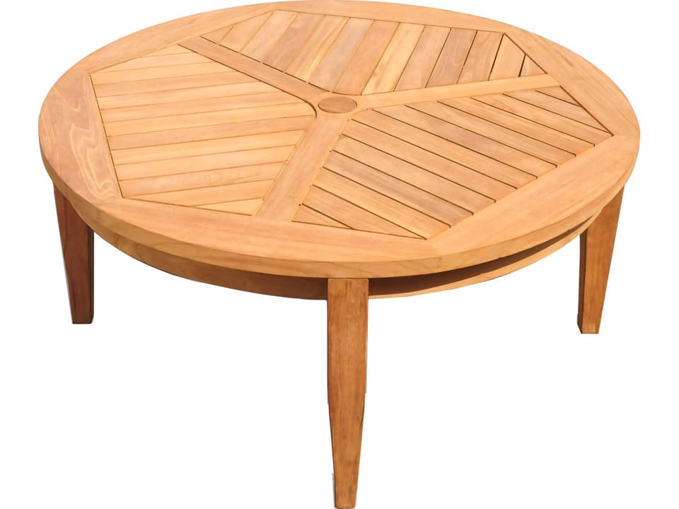 Lagos Round Coffee Table in Natural Teak