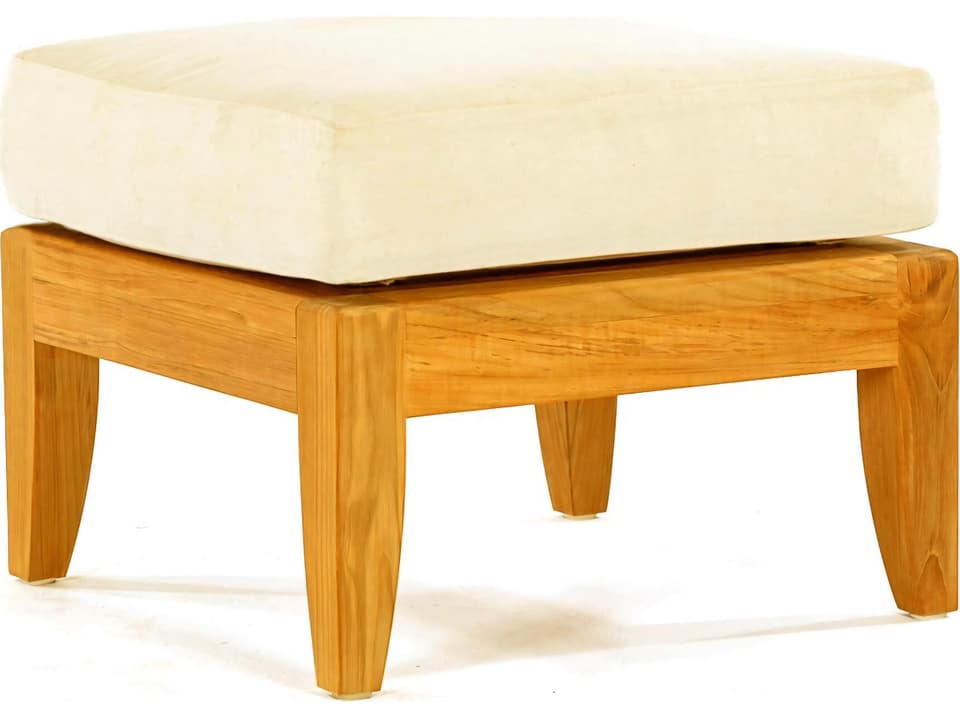 Lagos 22-Inch Square Teak Ottoman