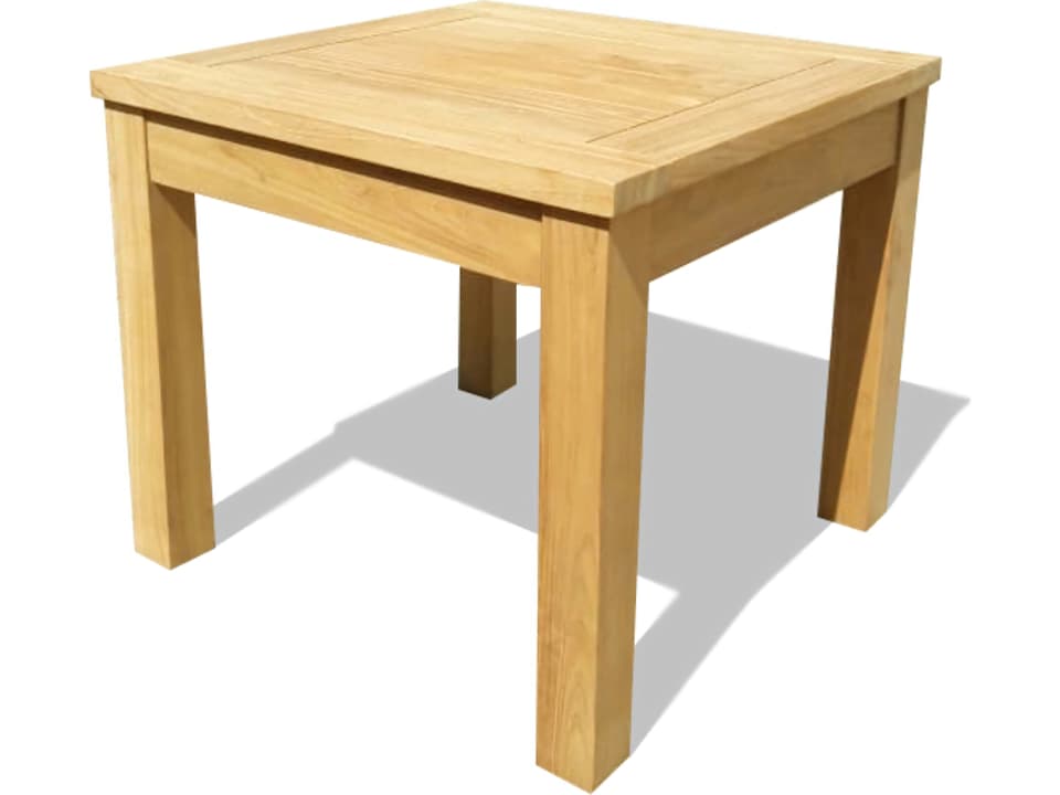 Madras Teak Square Side Table in Natural Teak