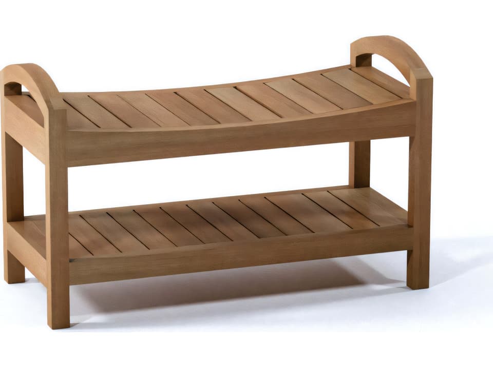 Madrid 30-Inch Teak Shower Bench with Shelf