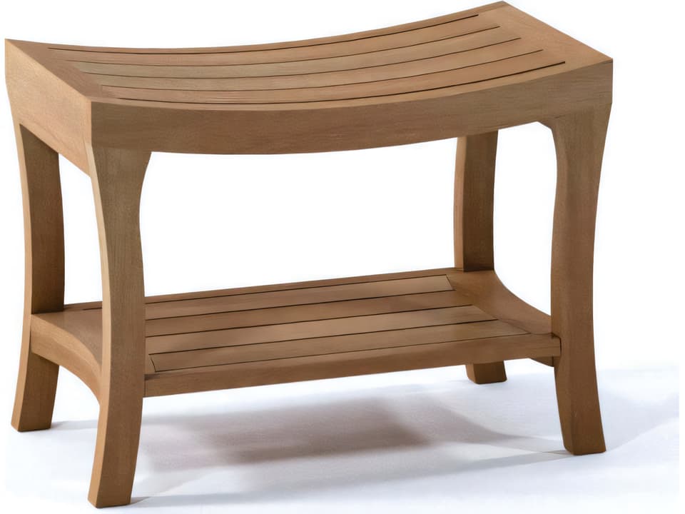 Melbourne Teak Shower Bench with Shelf Medium