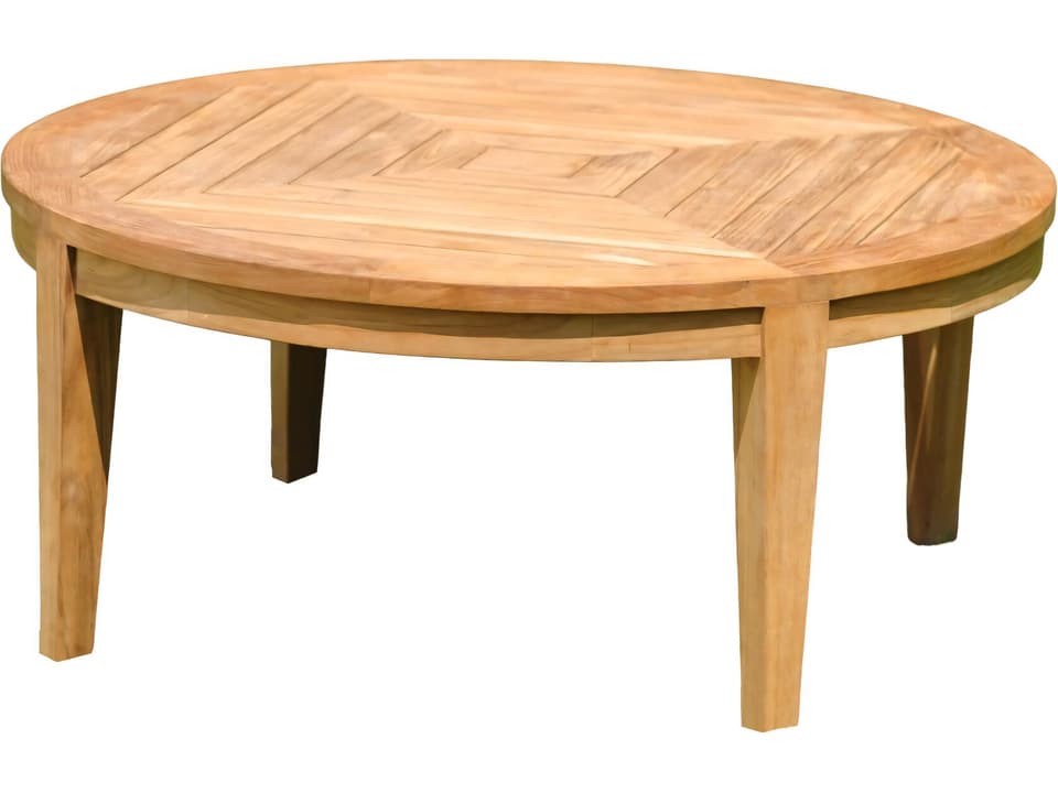 Noida Round Teak Coffee Table in Natural