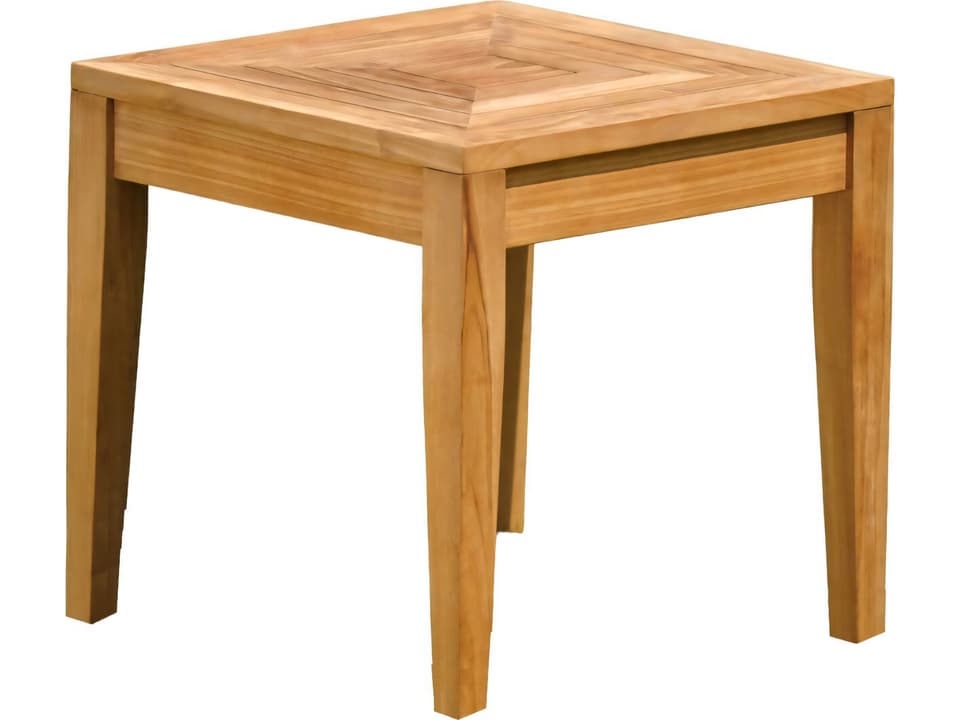 Noida Square Side Table in Natural Teak
