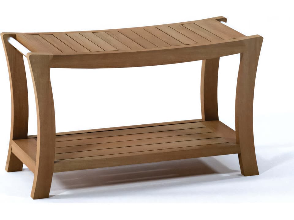 Paris Large Teak Shower Bench with Shelf
