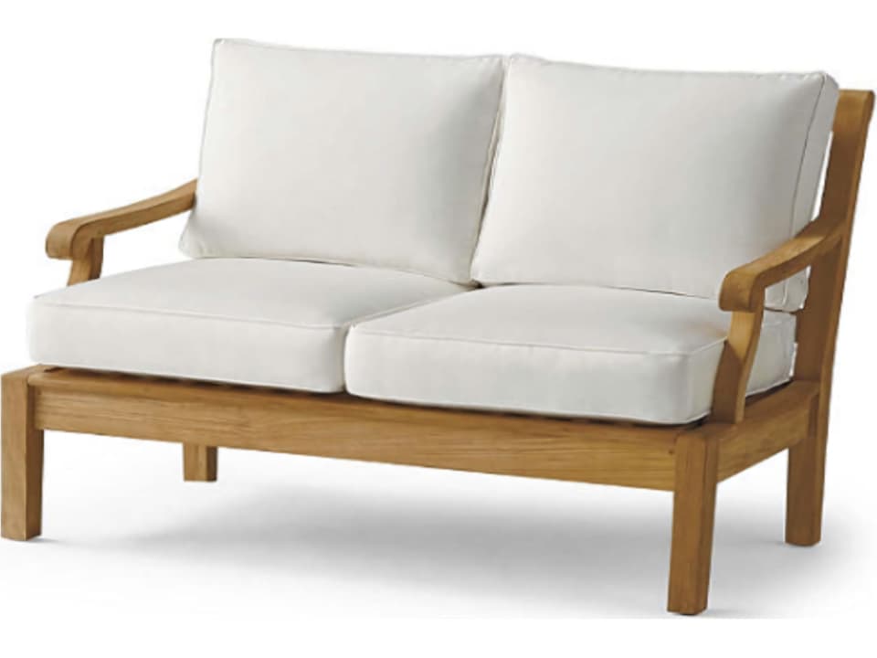 Sack Teak Loveseat with Sunbrella Cushions