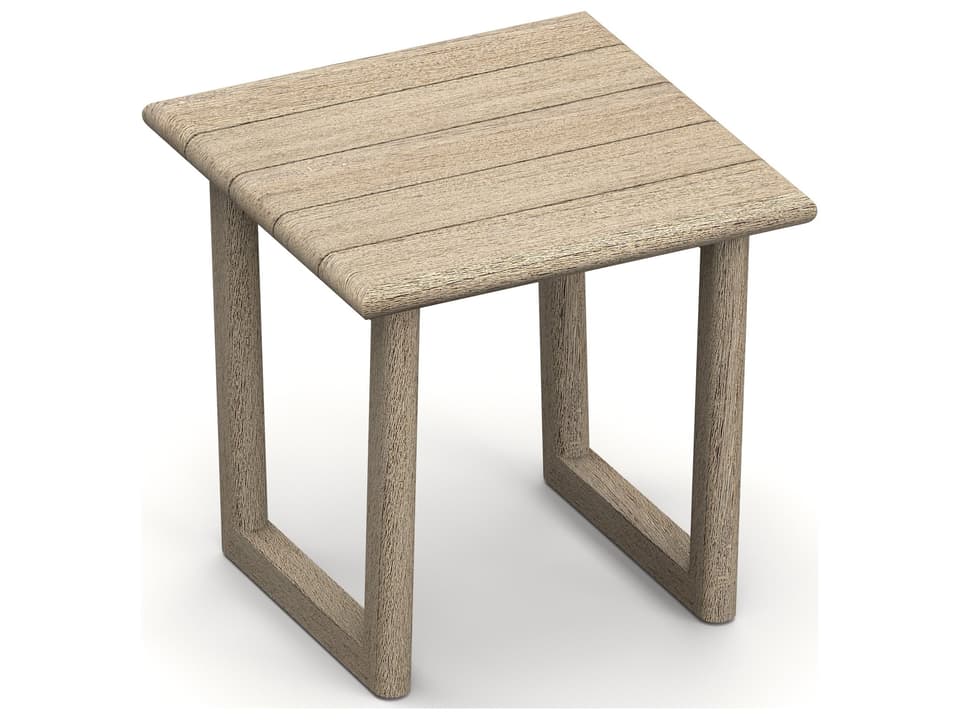 Sema 21-Inch Square Side Table in Weathered Teak
