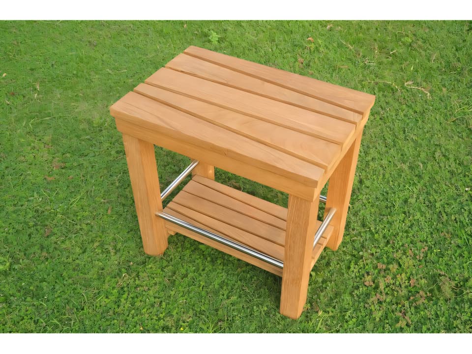 Fremantle Teak Shower Bench with Shelf