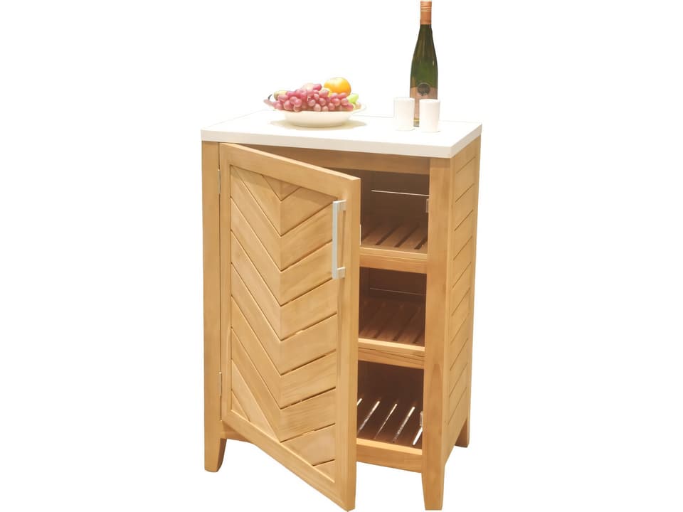 Ventura Teak Cabinet with 1 Door and Marble Top