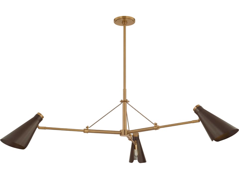 3-Light Andersen Chandelier in Patina Brass and Bronze