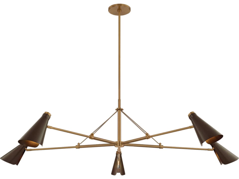 5-Light Andersen Chandelier in Patina Brass and Bronze
