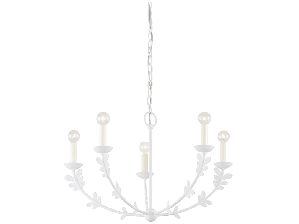 5-Light Florian Chandelier in Gesso White