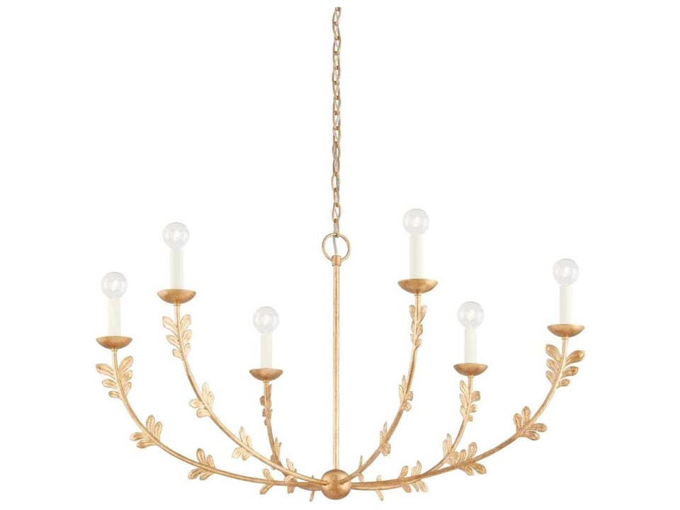 Florian 6-Light Chandelier in Vintage Gold Leaf