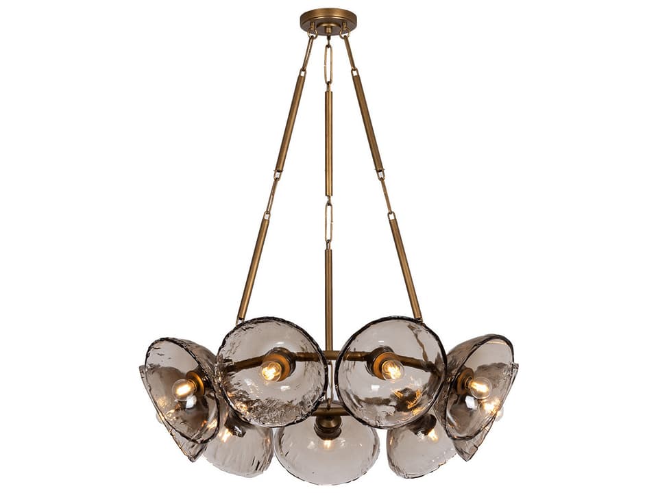 9-Light Diego Chandelier in Patina Gold Leaf