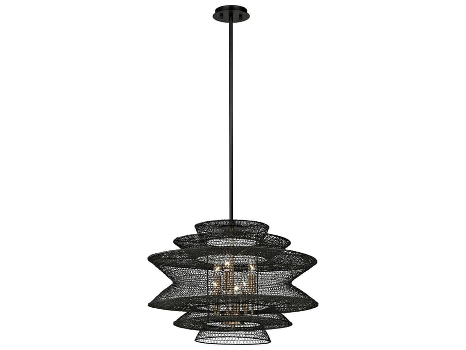6-Light Kokoro Chandelier in Soft Black