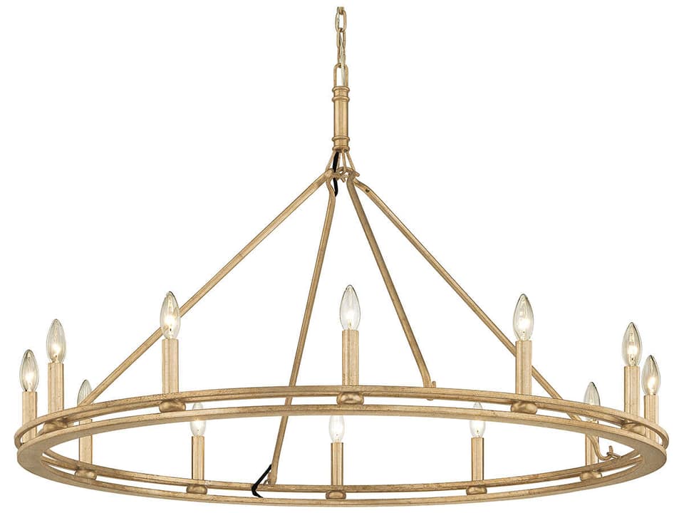 12-Light Sutton Chandelier in Champagne Leaf