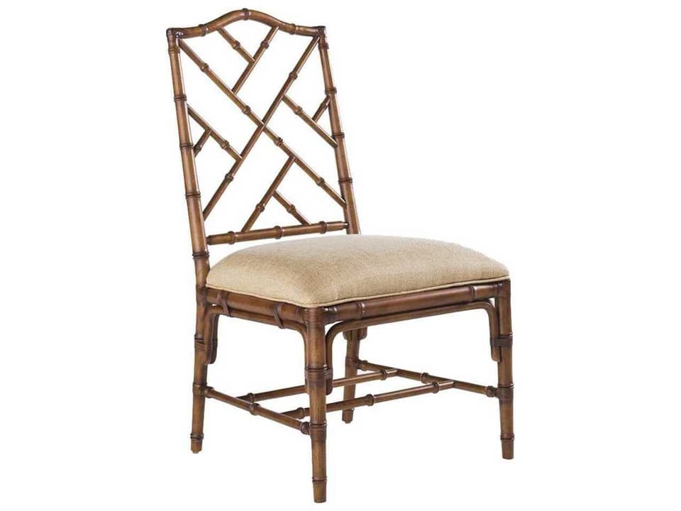 Island Estate Ceylon Upholstered Dining Side Chair in Plantation Finish