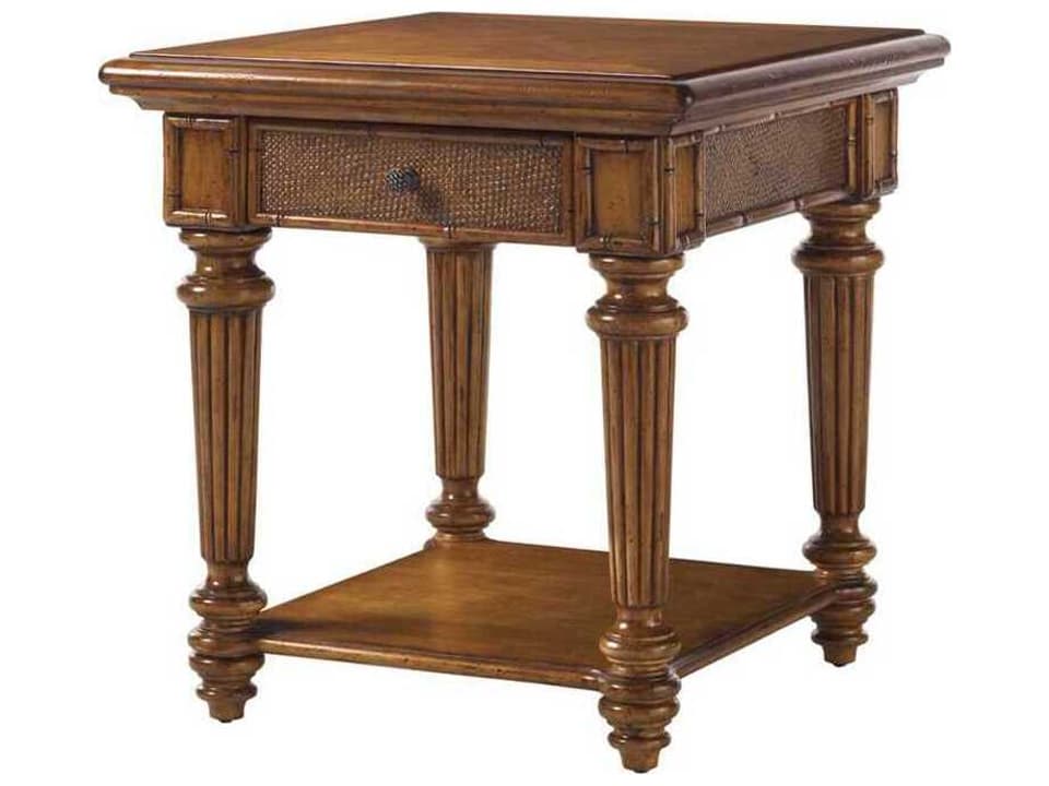 Island Estate Boca 1-Drawer End Table in Plantation Finish