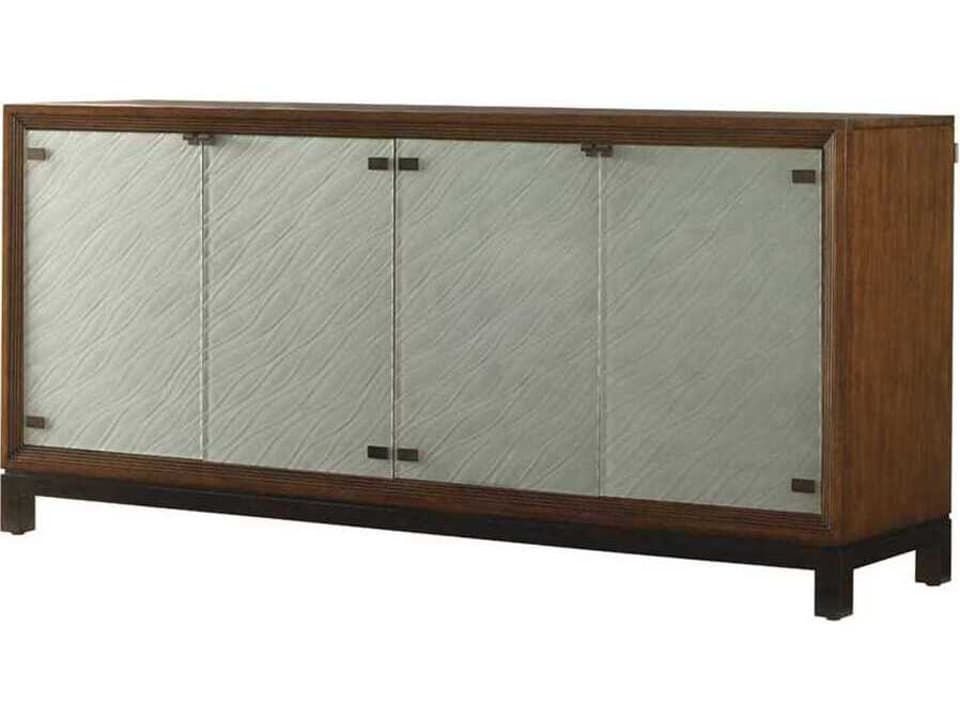 Ocean Club Sea Glass 78 Inch Wood Buffet Sideboard in Sun Drenched Sienna