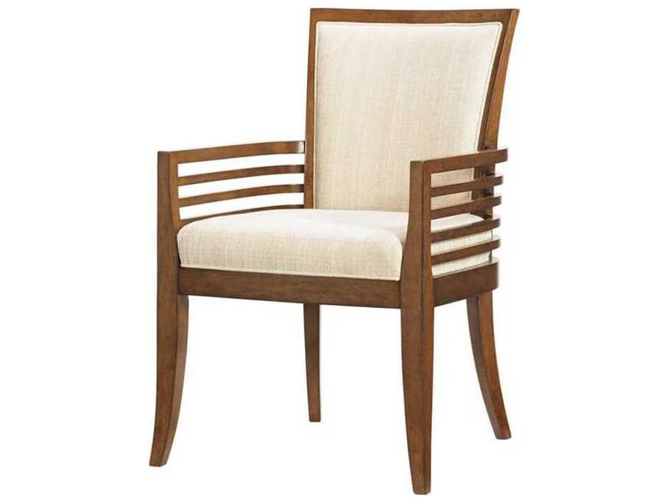 Ocean Club Kowloon Upholstered Arm Dining Chair in Bimini Sand