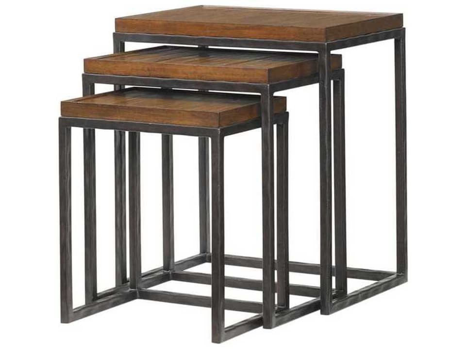 Ocean Reef 3-Piece Nesting Tables with Crushed Bamboo Tops