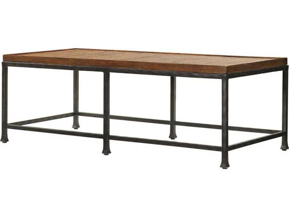 Ocean Reef Rectangle Coffee Table in Distressed Metal and Crushed Bamboo