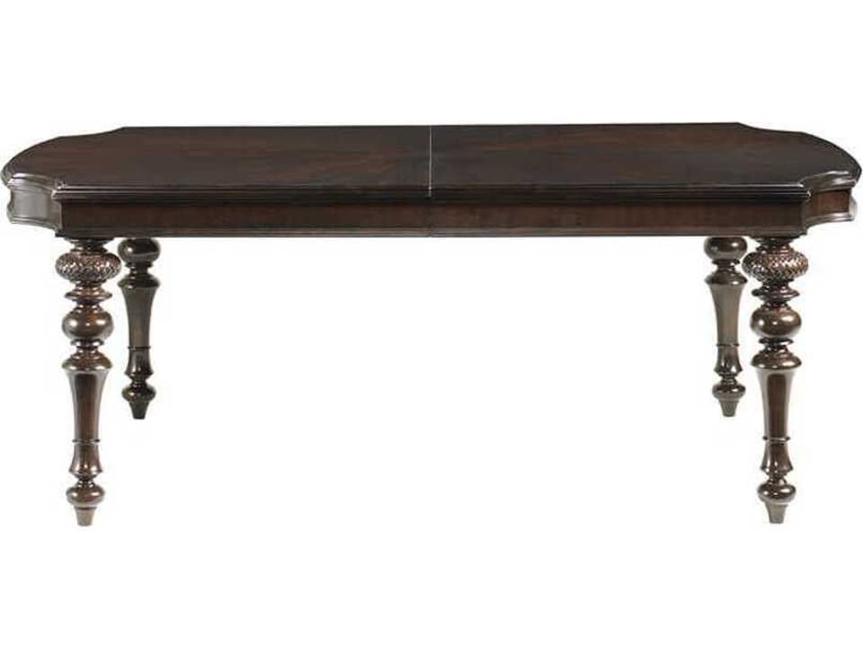 Home Islands Edge 80 Inch Extension Dining Table in Tobacco Brown Mahogany