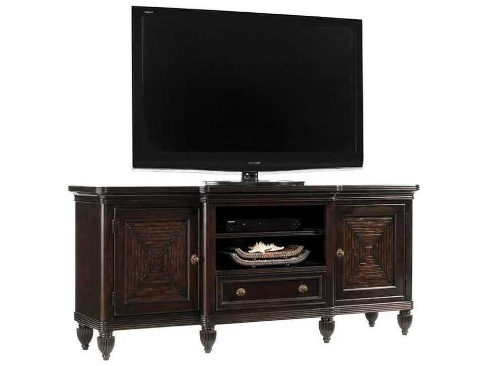 Royal Kahala Maui Media Console in Ribbon Stripe Mahogany