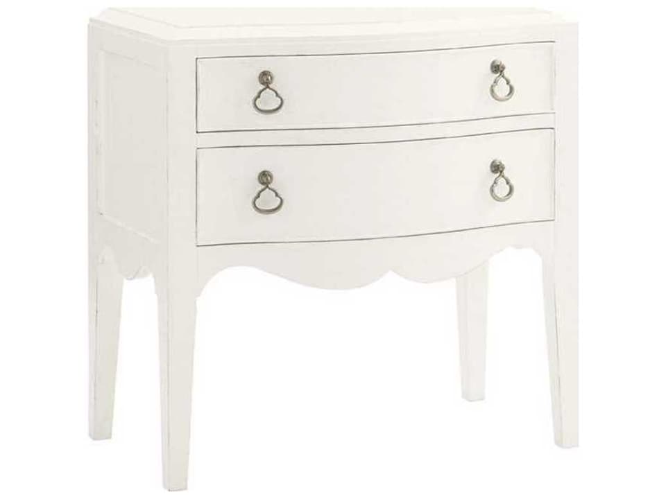 Ivory Key Martello 2-Drawer Nightstand in Crisp White