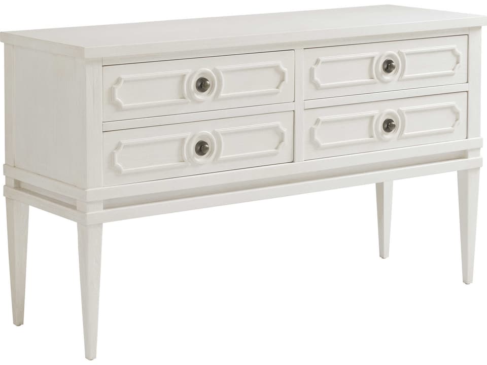 Ocean Breeze Delray 62-Inch 4-Drawer Server in Shell White
