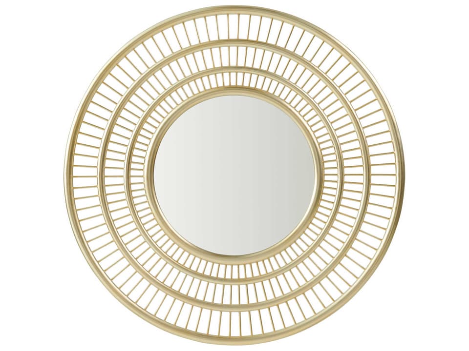 Home Ambrose Round Mirror Gold Finished Silver Leaf