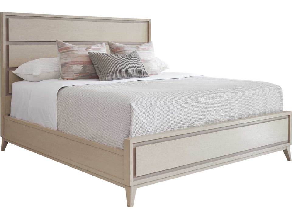 Home Sunset Key Ashbourne Queen Panel Bed in Sand Drift and Shadow Finish