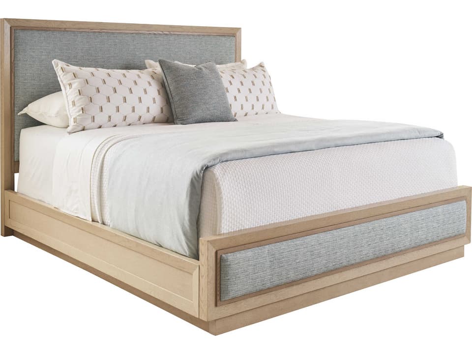 Sunset Key Grayson Upholstered King Panel Bed in Shadow Finish