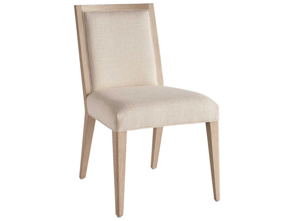 Sunset Key Nicholas Upholstered Dining Side Chair in Linen White